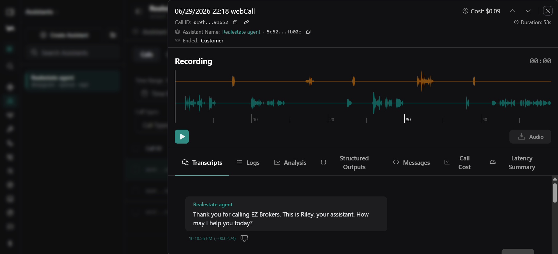 AI Voice Agent preview